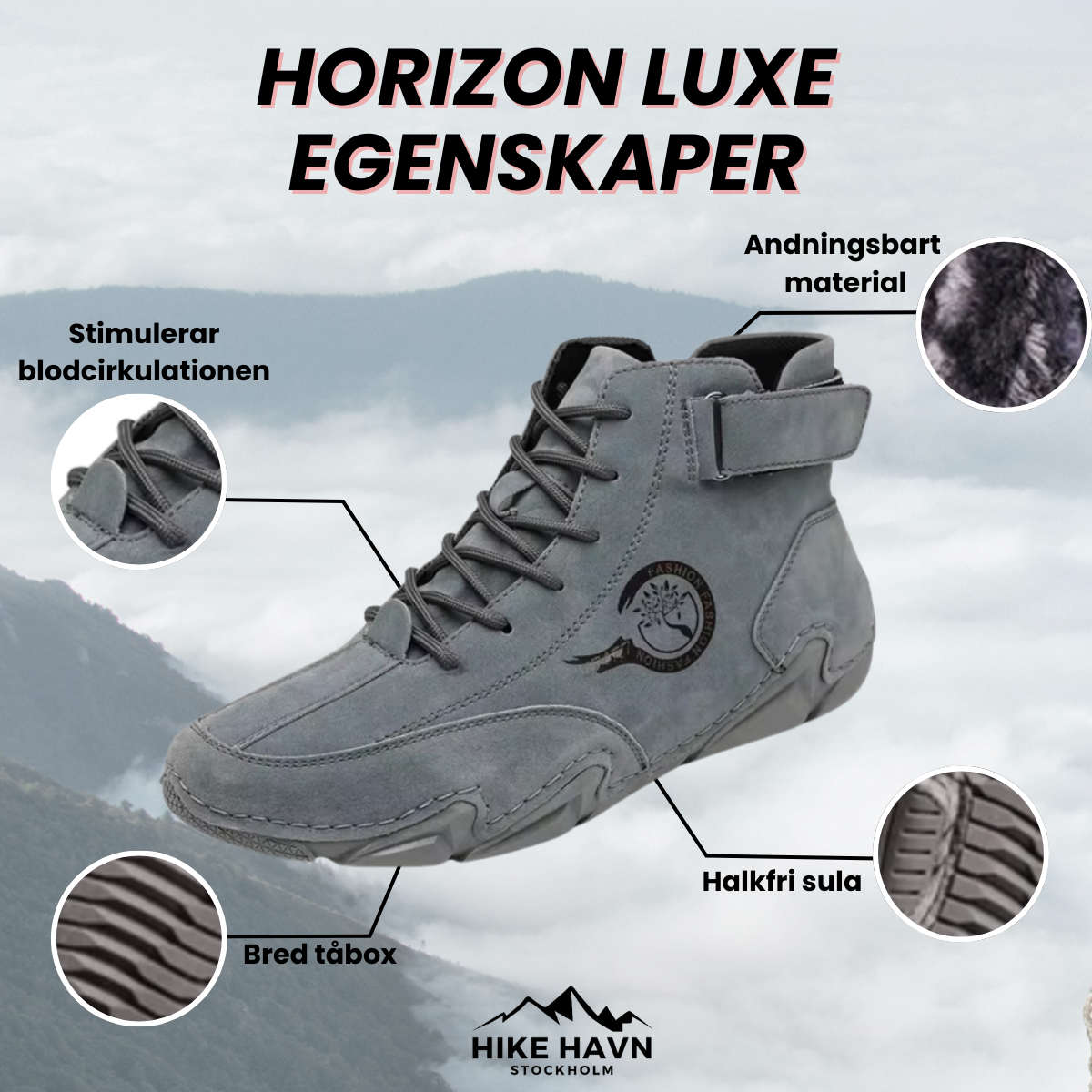 Horizon Luxe - Herre casual højskor i læder til vandring