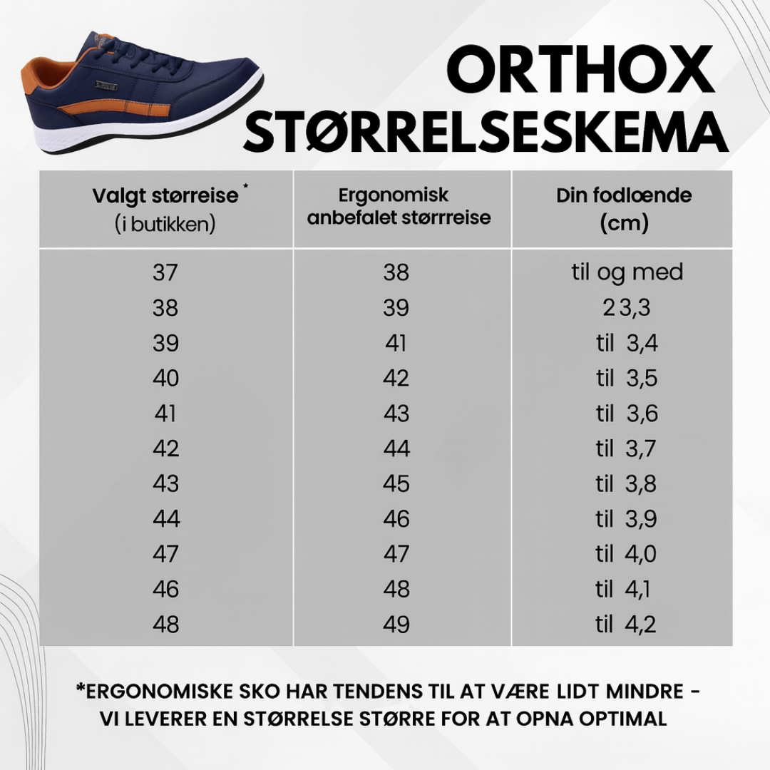 OrthoX - ergonomiske smertelindrende komfortsko Unisex